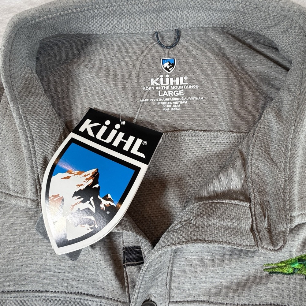 Kuhl Engineered Polo Shirt Women's Sz L Cloud Gray Outdoor Hiking NWT - Picture 4 of 12